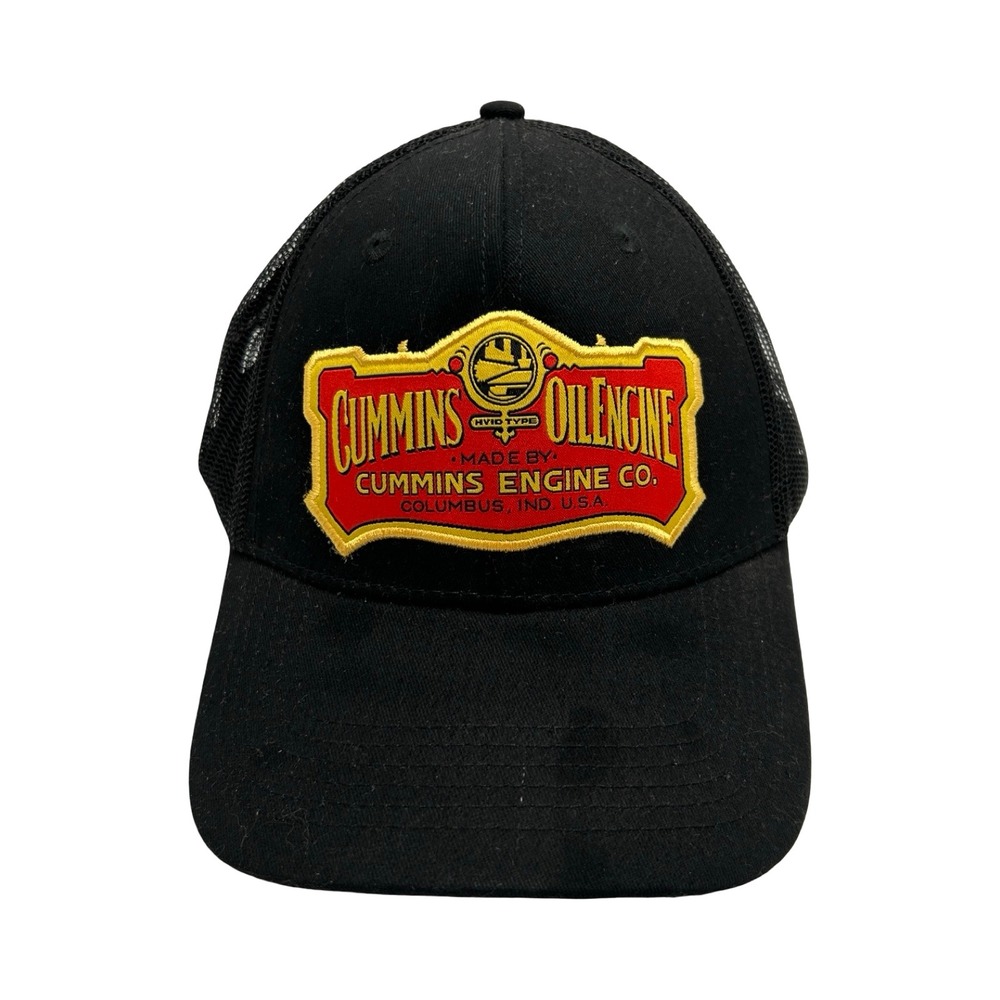 Cummins Oil Engine Co Black Mesh Snapback‎ Trucker Hat Embroidered Patch OSFM
